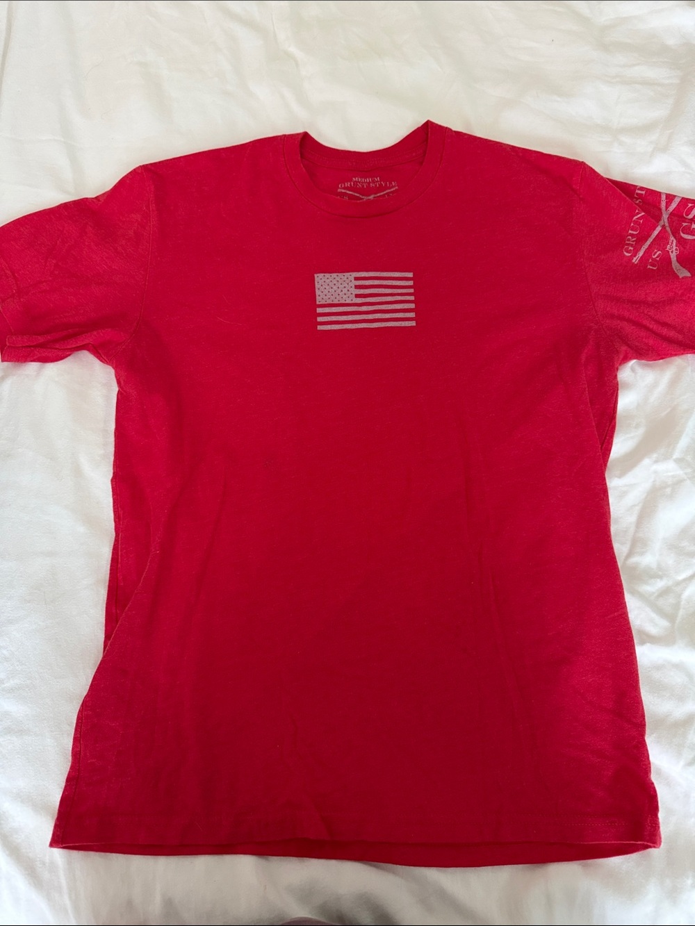 Men's Red Graphic Flag T-Shirt grunt style